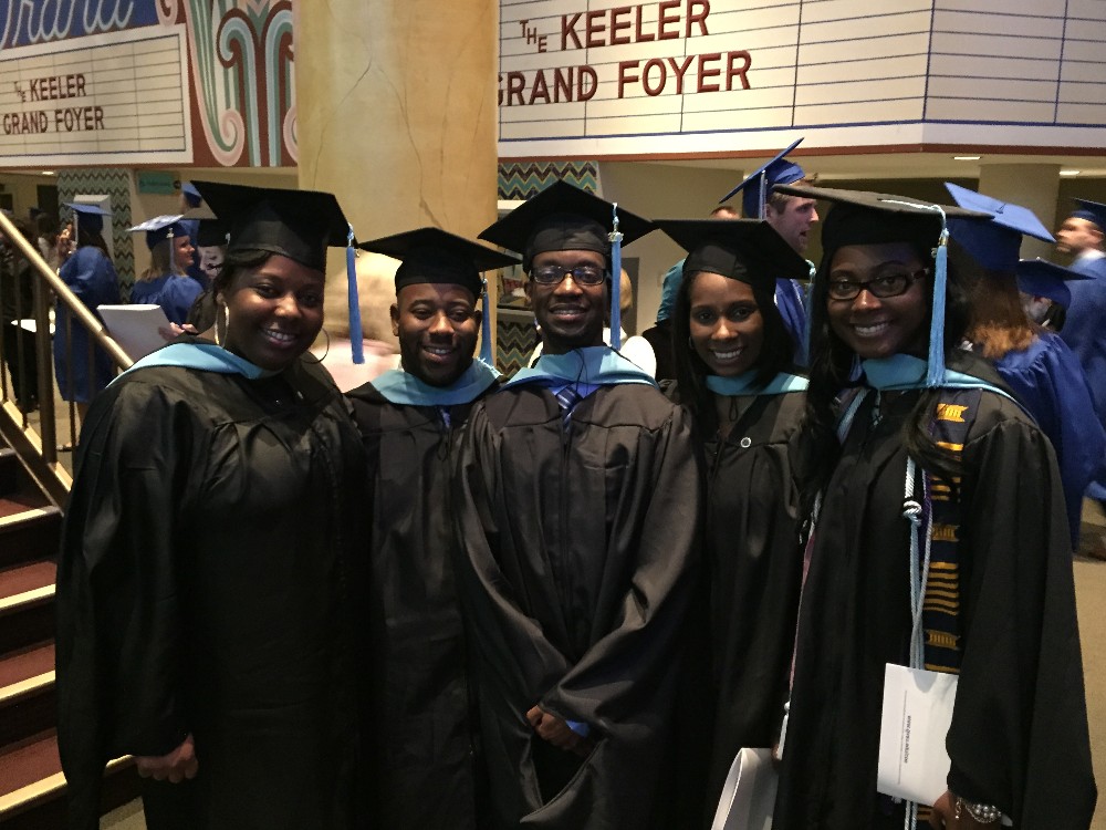 Black Graduate Students Robed
